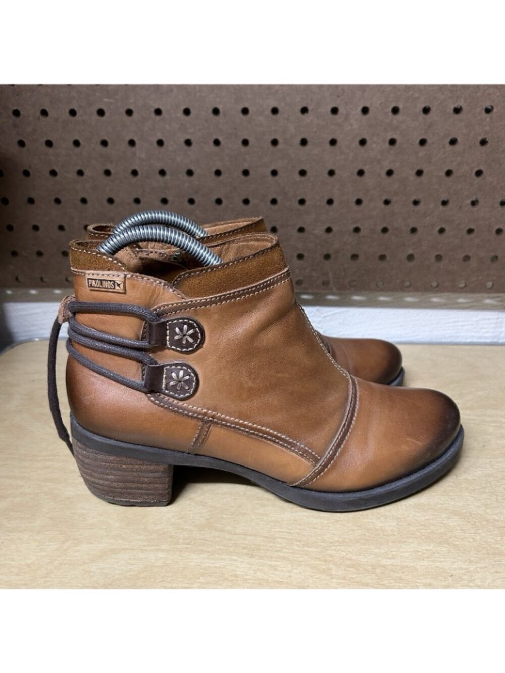 PIKOLINOS Le Mans Brown Leather Boots Size 38 Womens Side Zipper - Picture 4 of 9